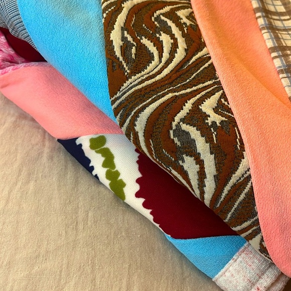 VTG Handmade Striped Crazy Quilt - Picture 9 of 11